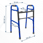 Ходунки складные алюминиевые с двойным фиксатором Doctor Life 12850/BlueA/Matte, синие (Украина) Ходунки складные алюминиевые с двойным фиксатором Doctor Life 12850/BlueA/Matte, синие (Украина)